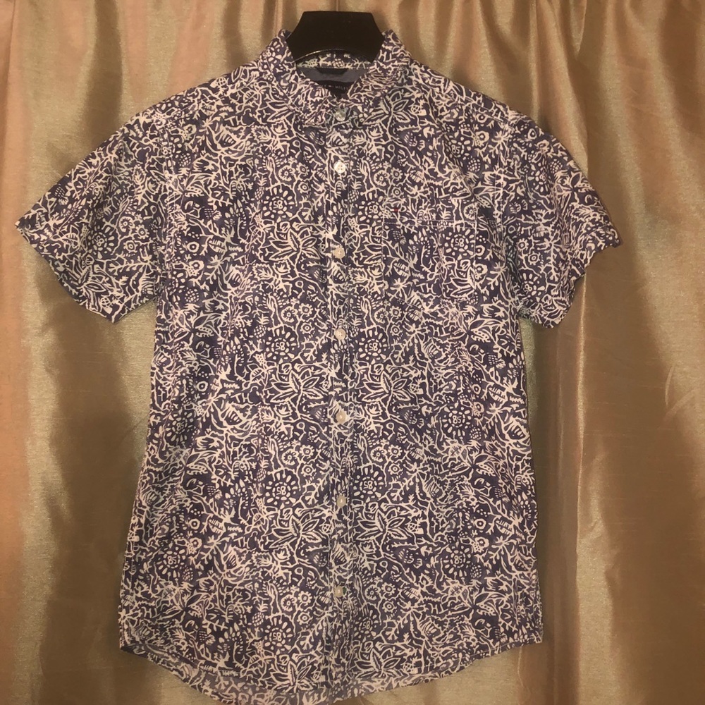 Tommy hilfiger 85 button collard shirt tropical